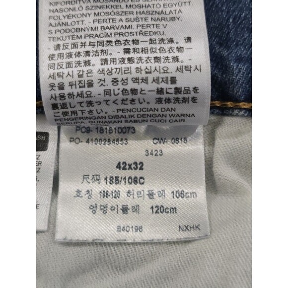 Levis 541 Jeans Mens 42x32 Blue Athletic Fit Taper Stretch Denim Pants Classic - Picture 10 of 12